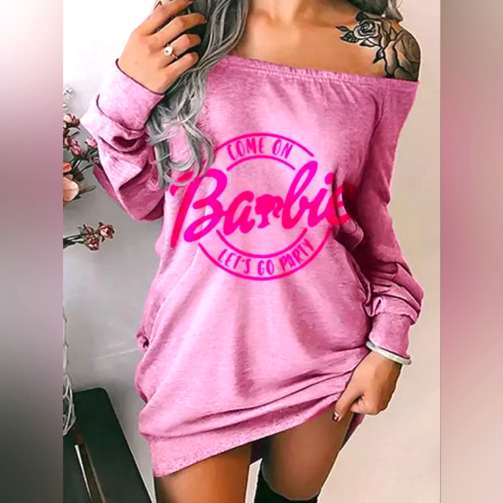 New! Off Shoulder Mini Barbie Dress